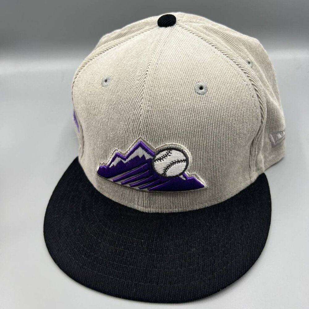 Colorado Rockies Hat Men 7 5/8‎ Gray Black 59Fifty New Era Fitted Cap New